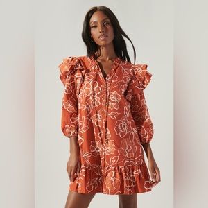 Sugar lips dress size small orange 🍊liberty floral dress